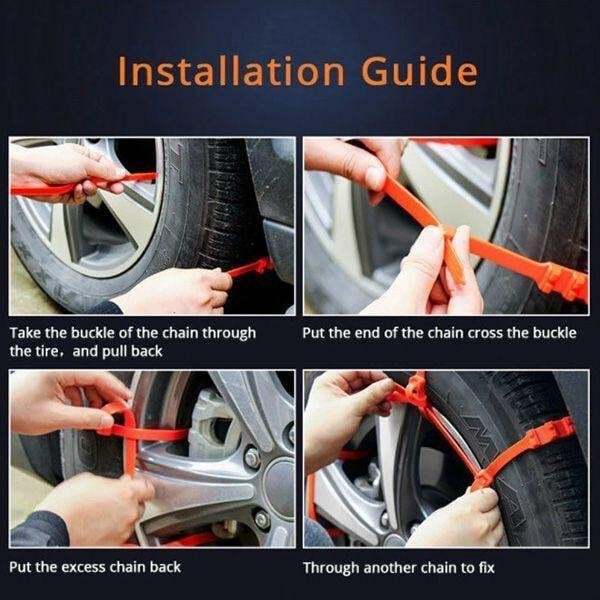 🚗 DERNIER JOUR – 50% DE RÉDUCTION ! ✨ Chaînes Antidérapantes en Nylon – Installation en 10s, Résistent à -35°C, pour Neige, Glace & Boue ! ❄️🔒 - Image 7