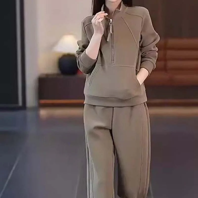 🧥👖Ensemble de 2 pièces : Sweat à capuche à demi fermeture éclair & Pantalon (style décontracté) 📢📢3 dernières heures : Grande vente⏰⏰ - Image 7