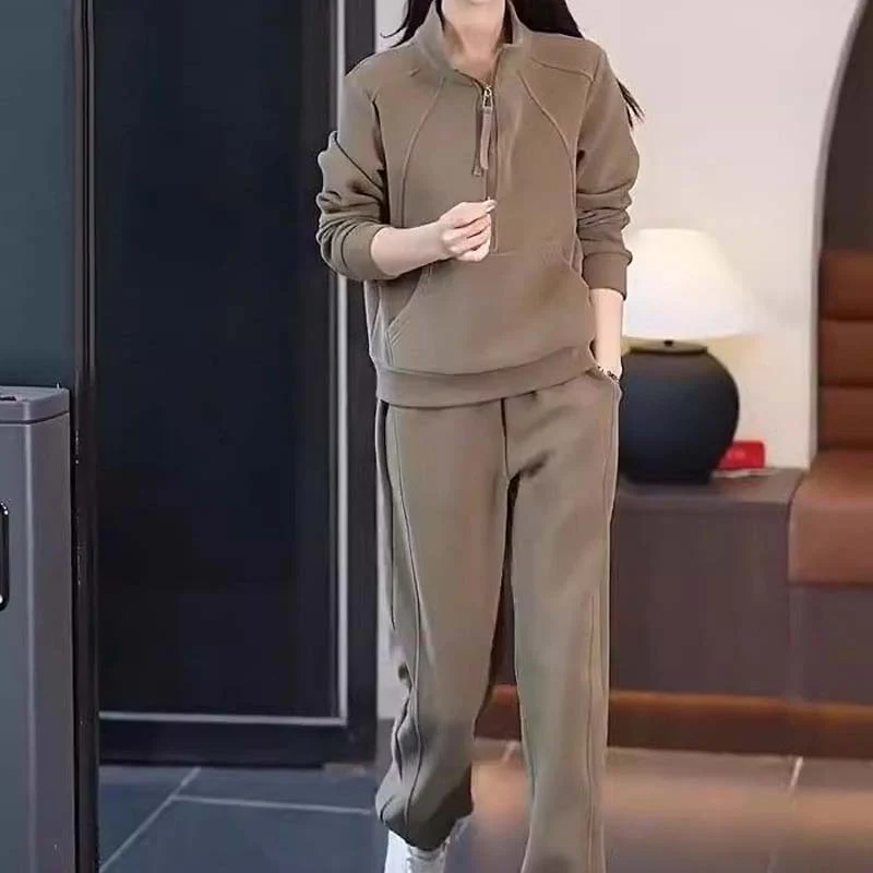🧥👖Ensemble de 2 pièces : Sweat à capuche à demi fermeture éclair & Pantalon (style décontracté) 📢📢3 dernières heures : Grande vente⏰⏰ - Image 8