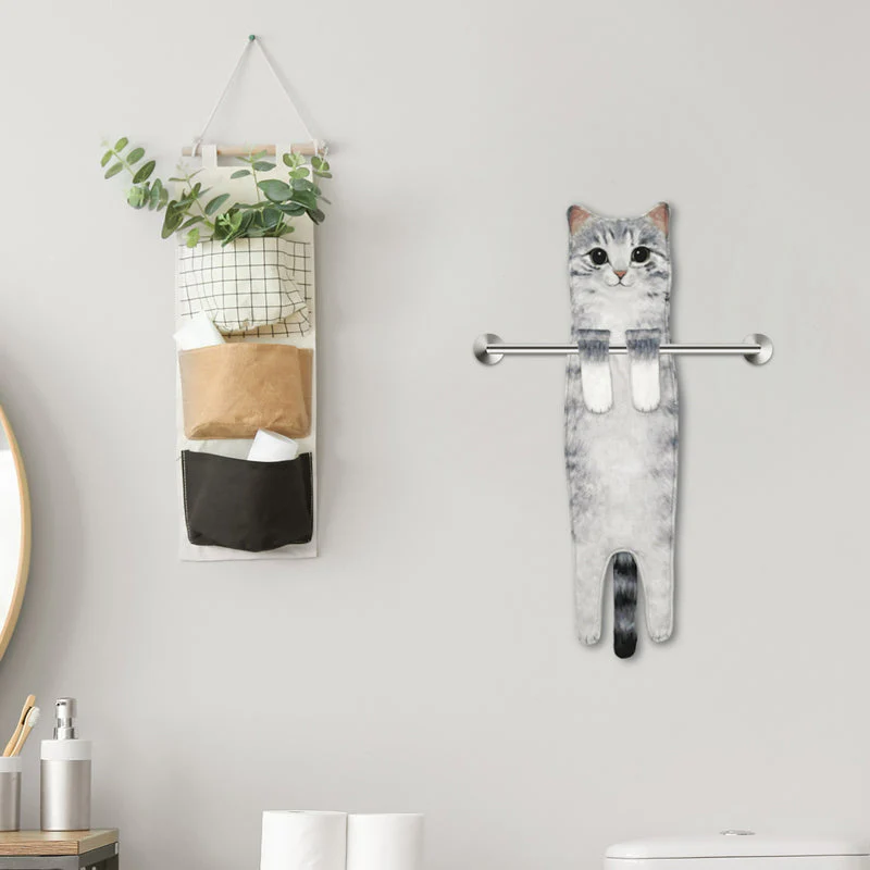 🎁DERNIER JOUR DE SOLDES 50% DE RÉDUCTION✨😺Serviette à main mignonne avec motif chat🐾 - Image 10