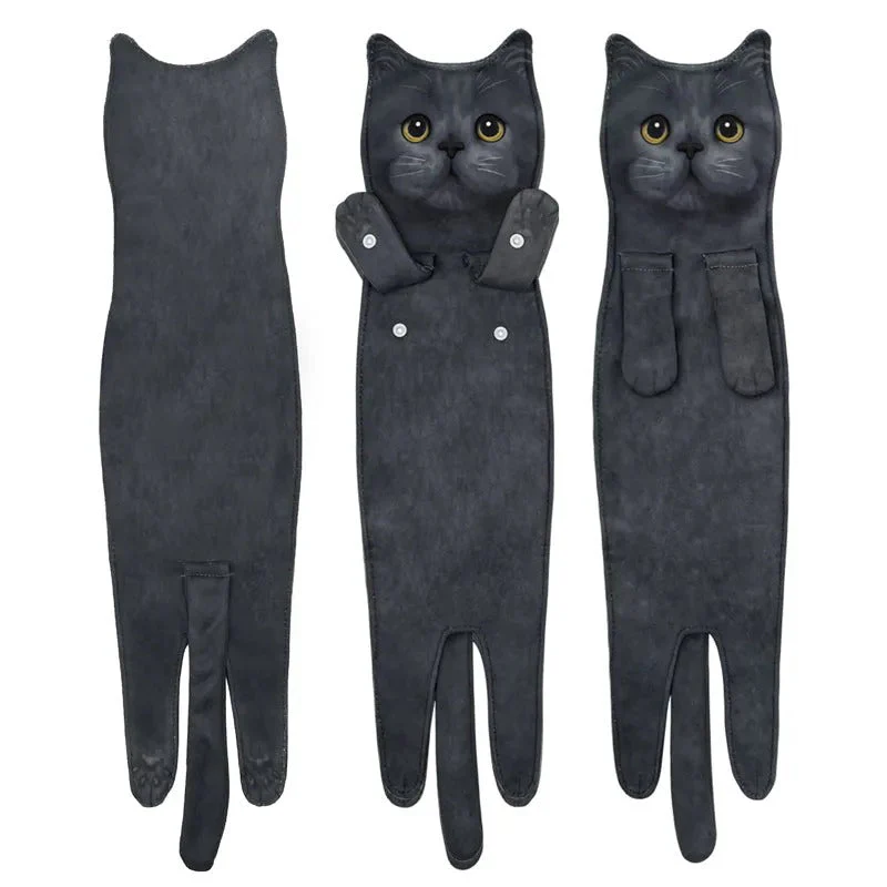 🎁DERNIER JOUR DE SOLDES 50% DE RÉDUCTION✨😺Serviette à main mignonne avec motif chat🐾 - Image 17