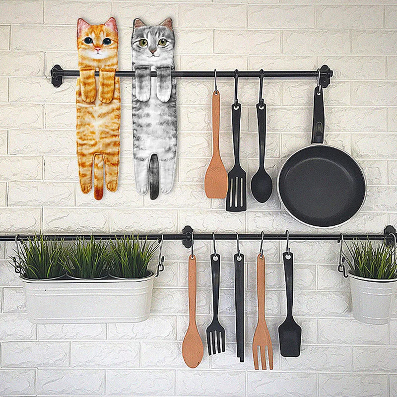 🎁DERNIER JOUR DE SOLDES 50% DE RÉDUCTION✨😺Serviette à main mignonne avec motif chat🐾 - Image 8