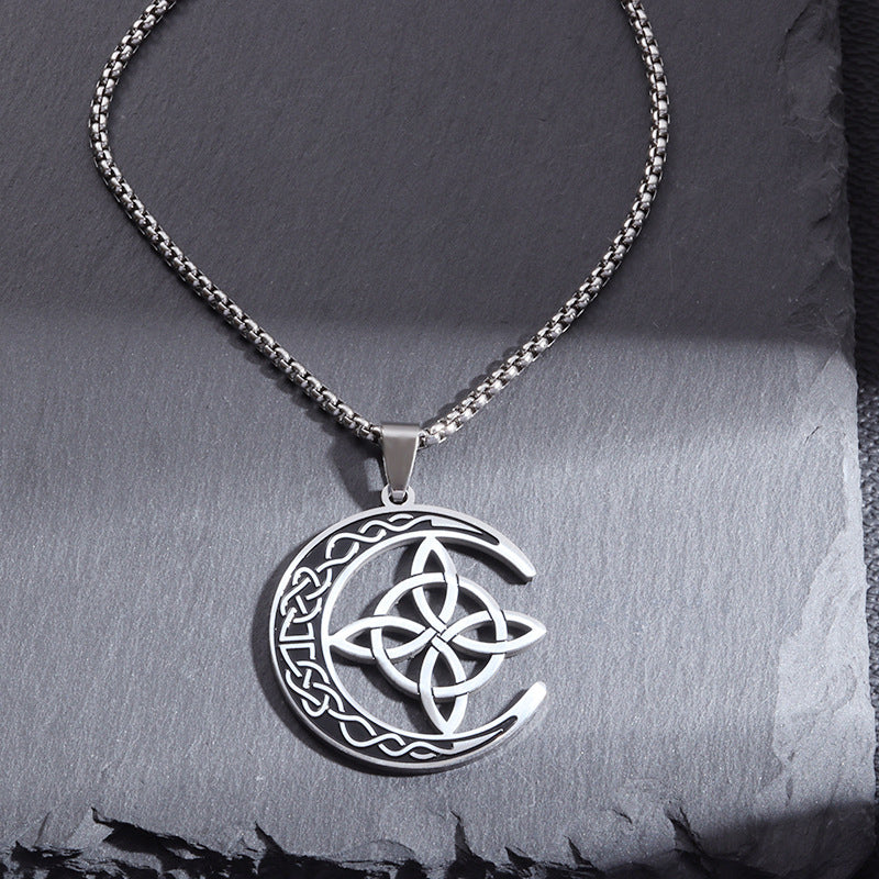 🔥 DERNIER JOUR – 67% DE RÉDUCTION !🌙 Collier Pendentif Lune Celtique – Acier Inoxydable, Unisexe & Symbolisme de Protection - Image 6