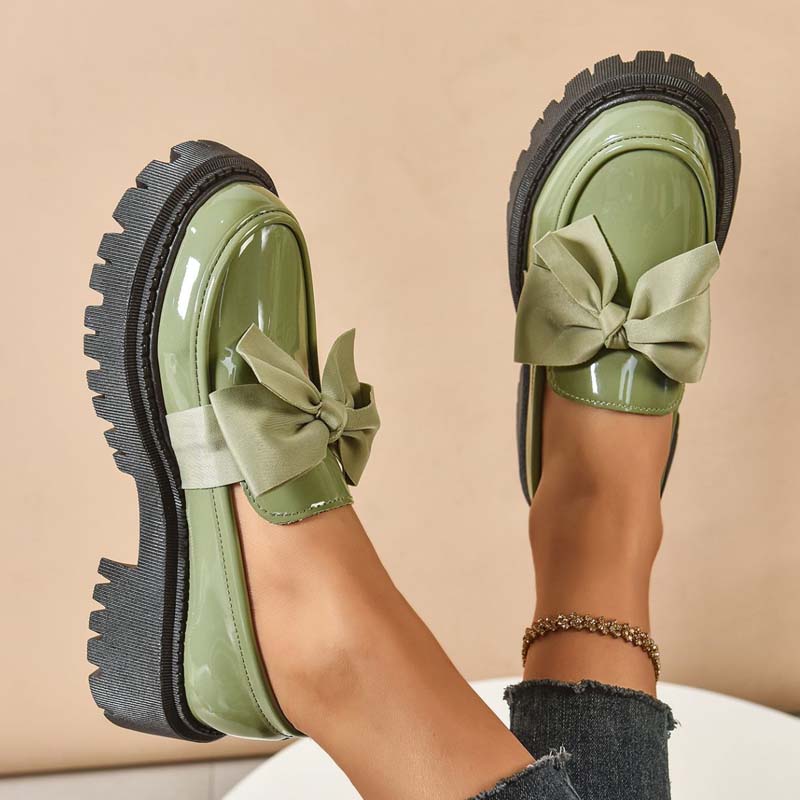 📢📢64 % de réduction！！！📍Mocassins à Plateau Élégants et Féminins avec Nœud - Image 5