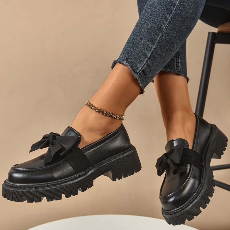 📢📢64 % de réduction！！！📍Mocassins à Plateau Élégants et Féminins avec Nœud - Image 8