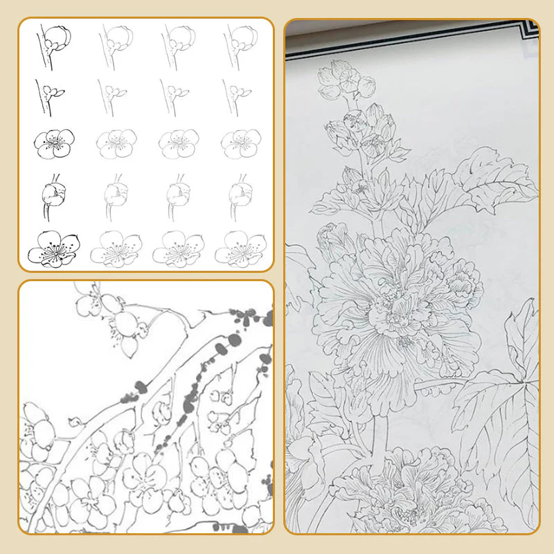 🖼️🎁Album de copie de peinture chinoise et de dessin blanc - Image 3