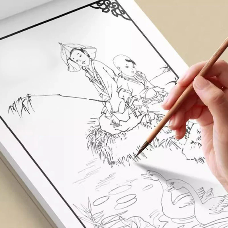 🖼️🎁Album de copie de peinture chinoise et de dessin blanc - Image 5