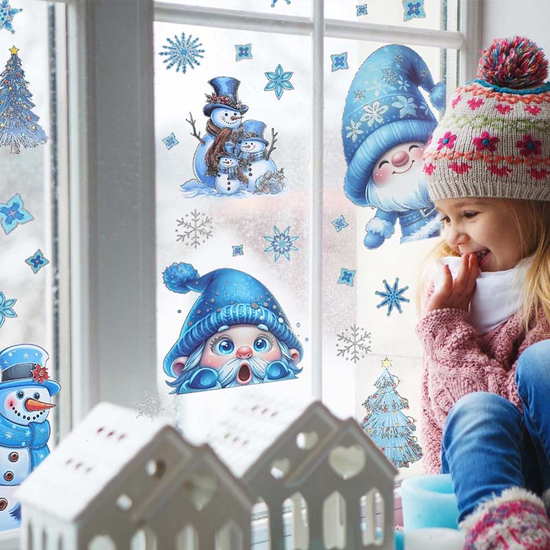 📢📢50 % de réduction！！！  ✨ Une fenêtre magique pour Noël – Décorations scintillantes, sans colle, visibles dehors et dedans ! - Image 5