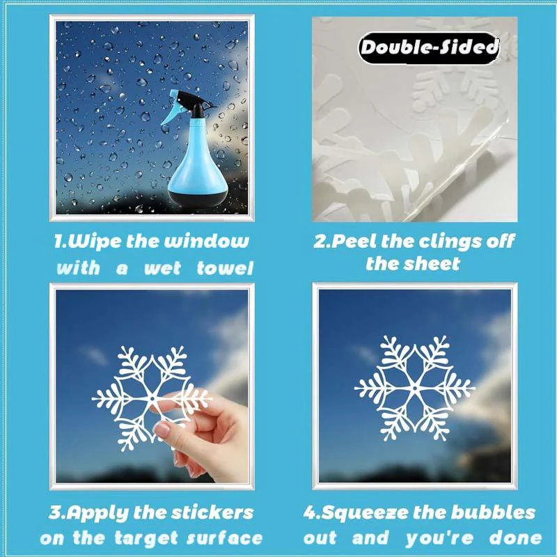 📢📢50 % de réduction！！！  ✨ Une fenêtre magique pour Noël – Décorations scintillantes, sans colle, visibles dehors et dedans ! - Image 8