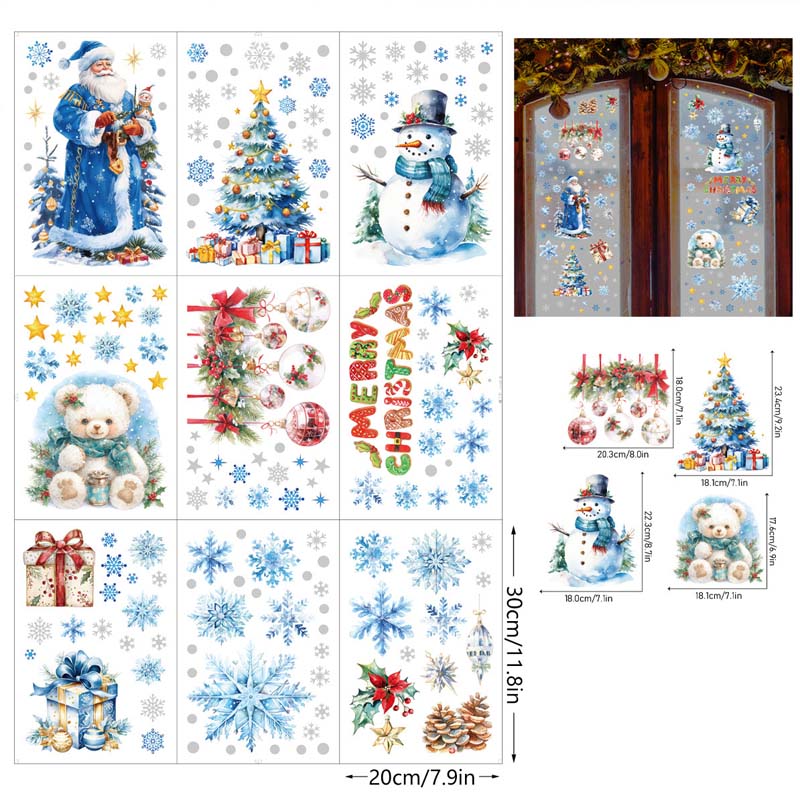 📢📢50 % de réduction！！！  ✨ Une fenêtre magique pour Noël – Décorations scintillantes, sans colle, visibles dehors et dedans ! - Image 9