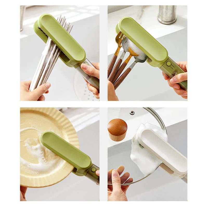 Multi-Function Cleaning Brush with Built-in Sharpener for Knives - Image 7