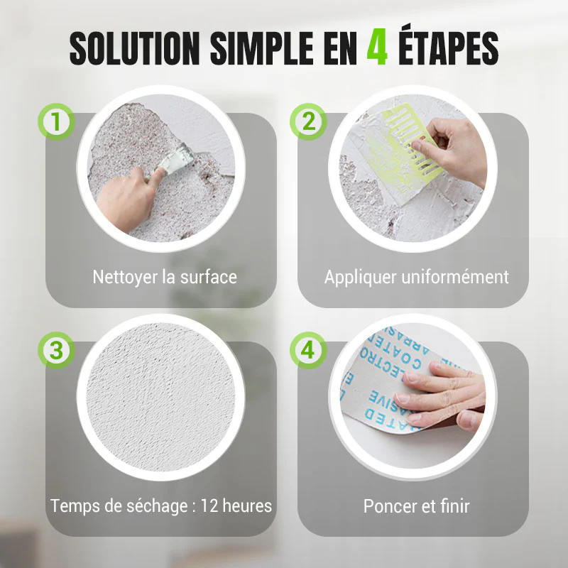 🏆Livraison limitée dans le temps papier abrasif + grattoir🔥Pâte de réparation murale imperméable et résistante à la moisissure✨ - Image 9