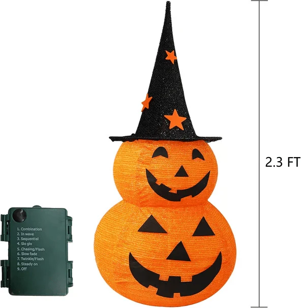 🎃 60% DE RÉDUCTION ! 🎁 Citrouilles Halloween Pliables - Décorations Réutilisables sans Stockage, Résistantes aux Intempéries pour Extérieur/Intérieur 🏠✨ - Image 3