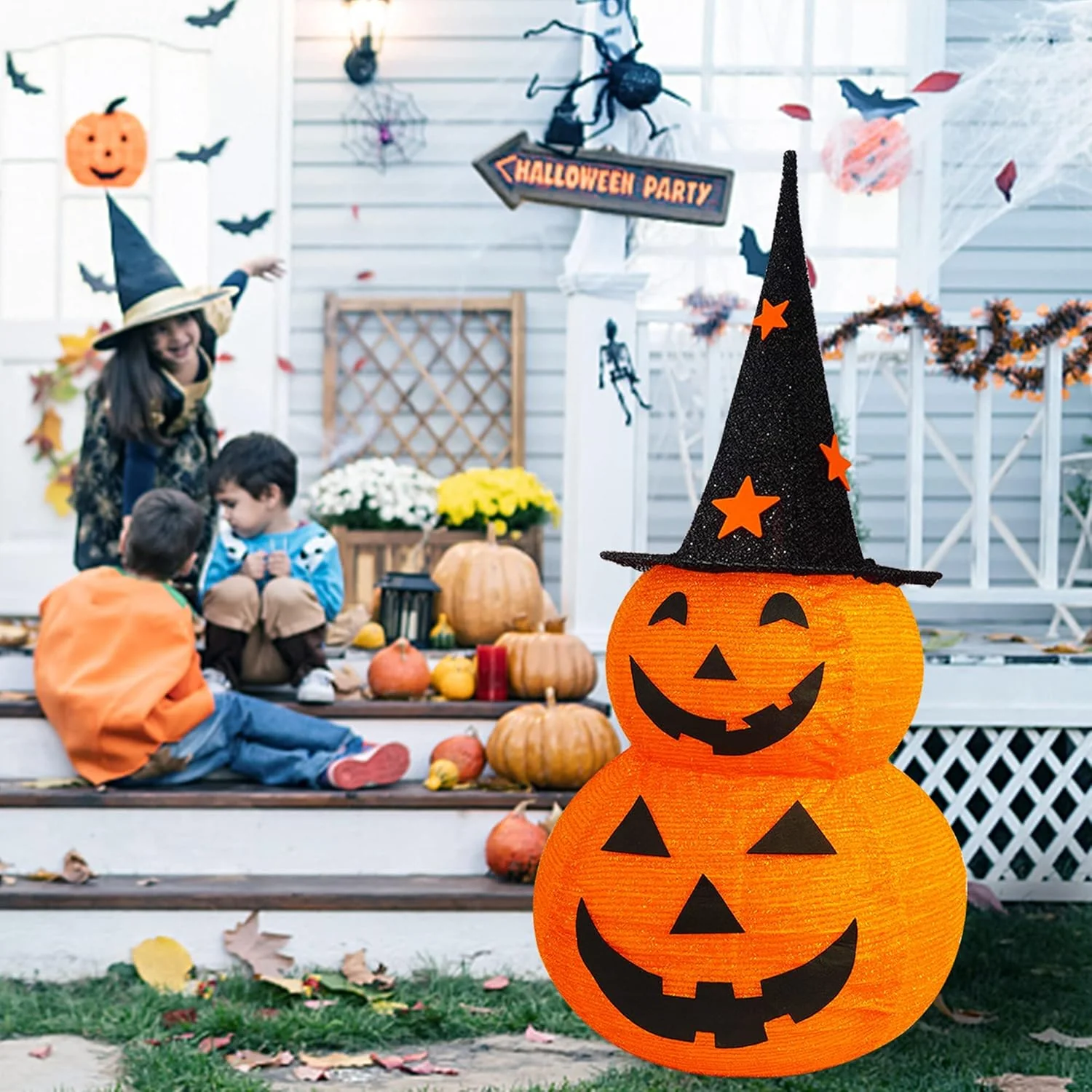 🎃 60% DE RÉDUCTION ! 🎁 Citrouilles Halloween Pliables - Décorations Réutilisables sans Stockage, Résistantes aux Intempéries pour Extérieur/Intérieur 🏠✨ - Image 5