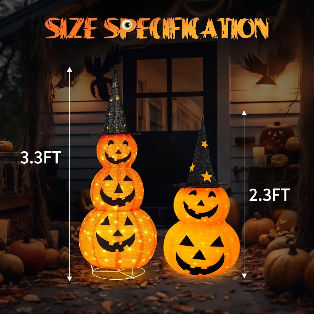 🎃 60% DE RÉDUCTION ! 🎁 Citrouilles Halloween Pliables - Décorations Réutilisables sans Stockage, Résistantes aux Intempéries pour Extérieur/Intérieur 🏠✨ - Image 8