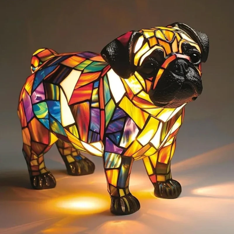 📢📢60 %  DE RÉDUCTION !! ⏰Lampe de table LED avec statue de chiot colorée - Image 11