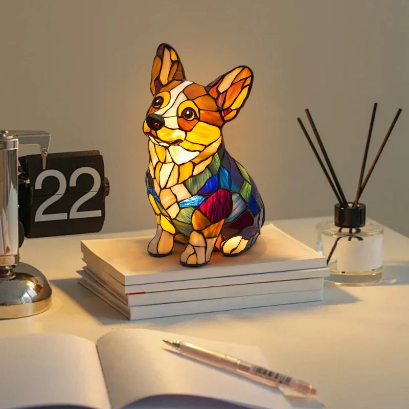 📢📢60 %  DE RÉDUCTION !! ⏰Lampe de table LED avec statue de chiot colorée - Image 2