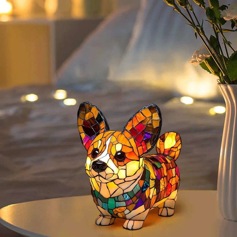 📢📢60 %  DE RÉDUCTION !! ⏰Lampe de table LED avec statue de chiot colorée - Image 3