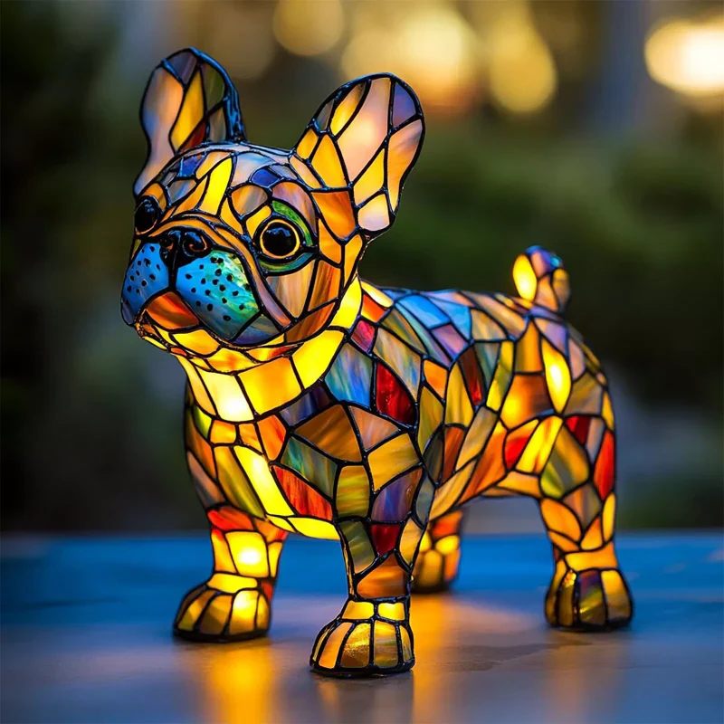 📢📢60 %  DE RÉDUCTION !! ⏰Lampe de table LED avec statue de chiot colorée - Image 4