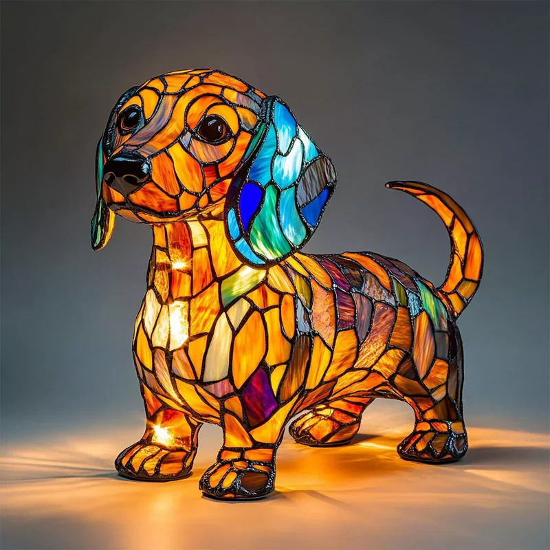 📢📢60 %  DE RÉDUCTION !! ⏰Lampe de table LED avec statue de chiot colorée - Image 8