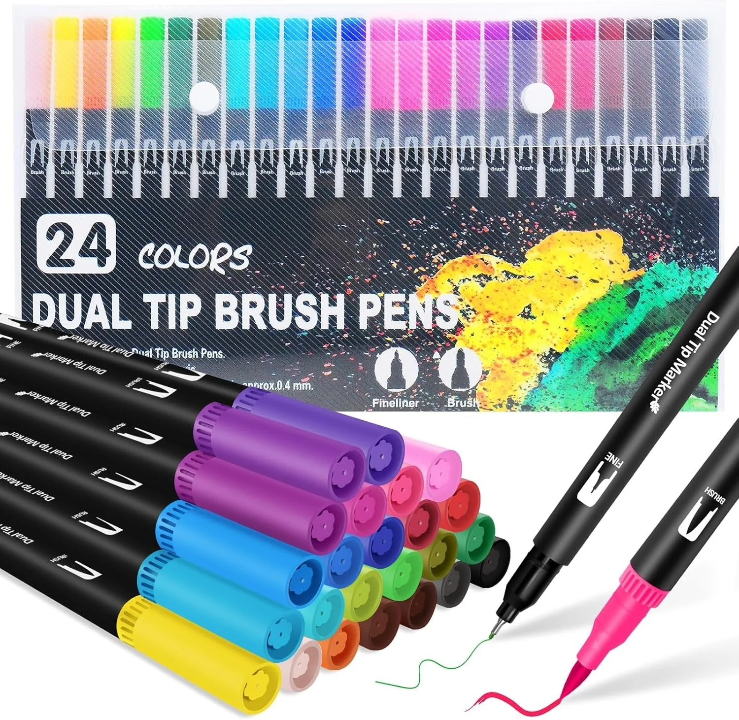 📢📢55 % DE RÉDUCTION !!! ✨ Livre de coloriage par numéro– sur fond noir, incluant des feutres aquarelle double pointe et une boîte de rangement ! - Image 16