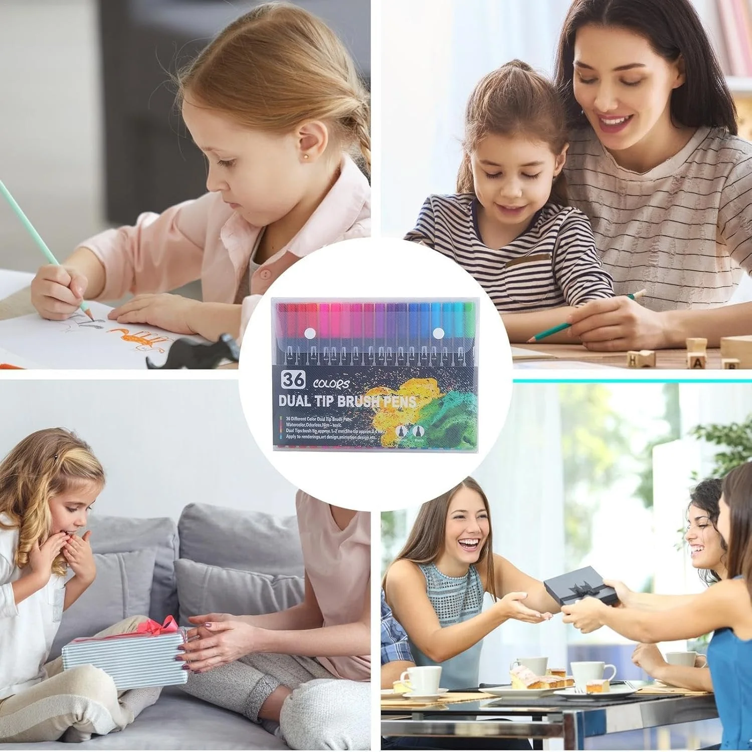 📢📢55 % DE RÉDUCTION !!! ✨ Livre de coloriage par numéro– sur fond noir, incluant des feutres aquarelle double pointe et une boîte de rangement ! - Image 18