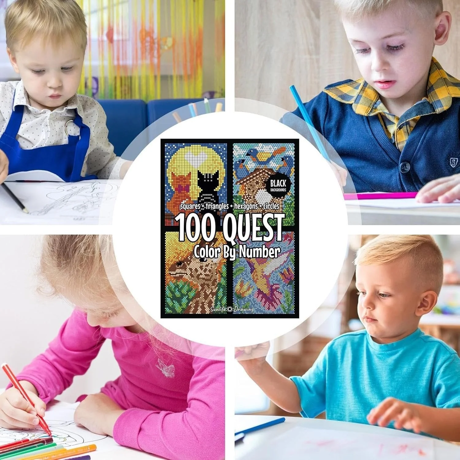 📢📢55 % DE RÉDUCTION !!! ✨ Livre de coloriage par numéro– sur fond noir, incluant des feutres aquarelle double pointe et une boîte de rangement ! - Image 19