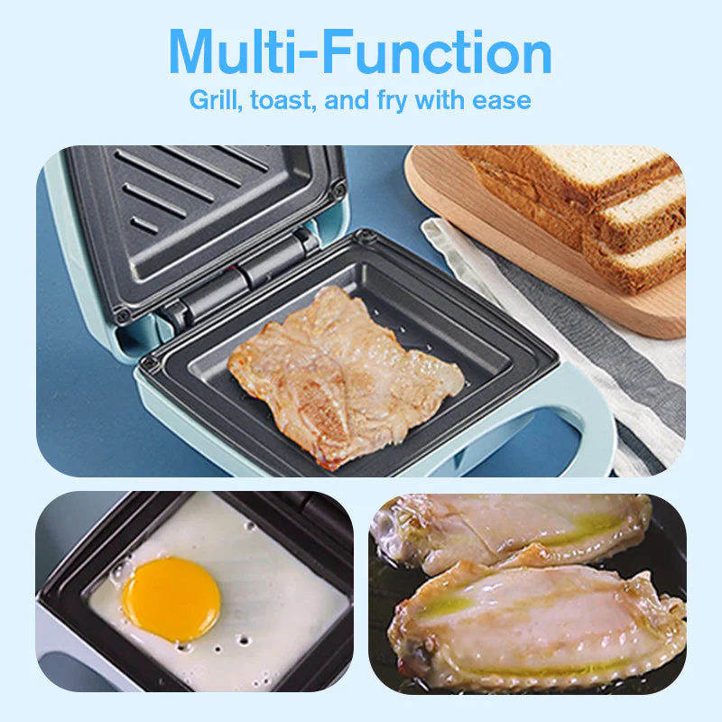 đ„ 50% OFF INSTANTANĂ ! đ„Ș Machine Ă Sandwich Multifonction - Chauffage Rapide, Design Compact Bleu/Blanc pour Cuisine et Bureau đ⥠- Image 3