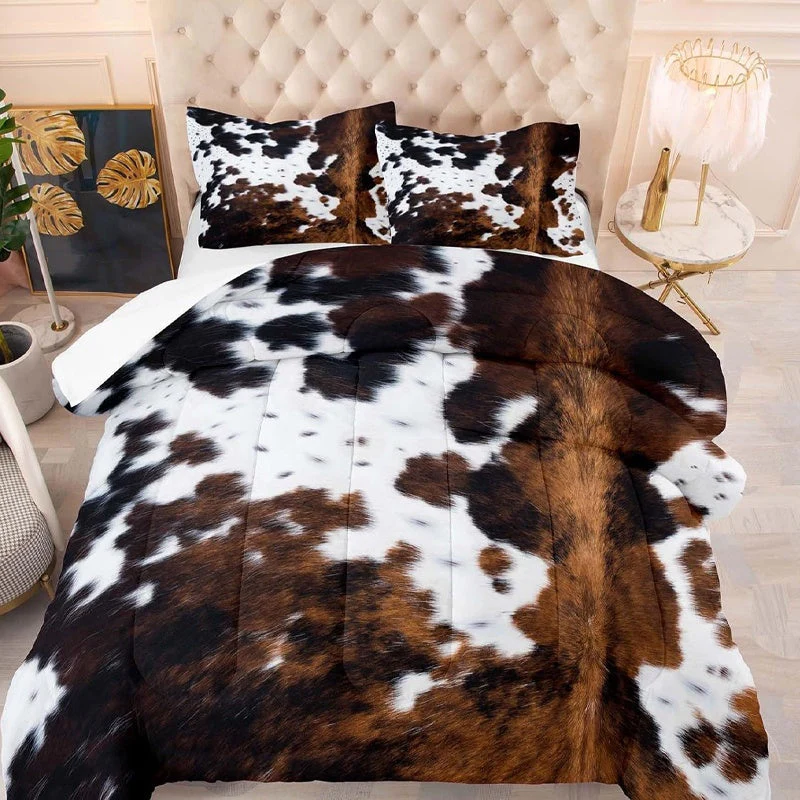 📢📢50 % de réduction !!!🎅Ensemble housse de couette imprimé vache - Image 3