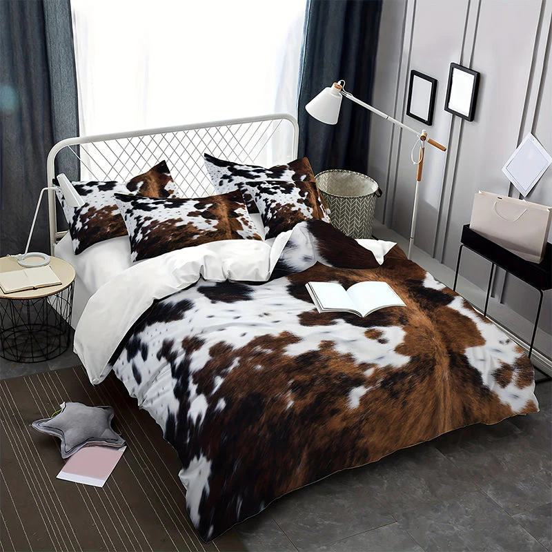 📢📢50 % de réduction !!!🎅Ensemble housse de couette imprimé vache - Image 4