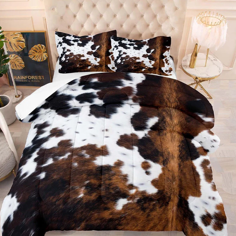 📢📢50 % de réduction !!!🎅Ensemble housse de couette imprimé vache - Image 8