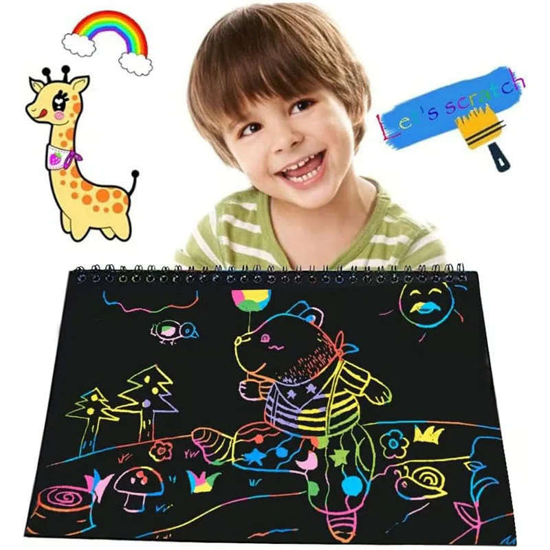 Carnet créatif d'art à gratter arc-en-ciel - Image 4