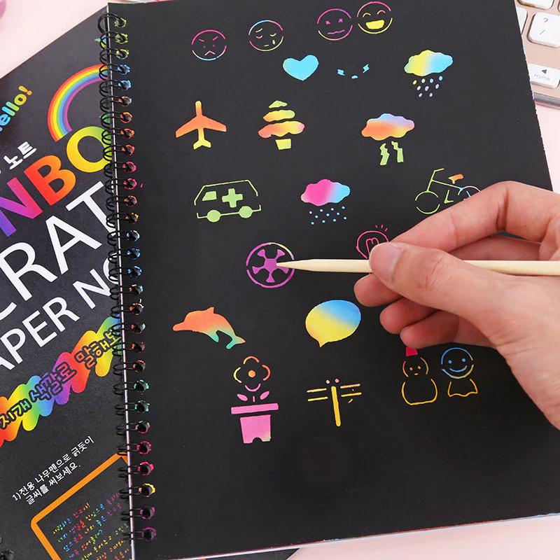 Carnet créatif d'art à gratter arc-en-ciel - Image 6