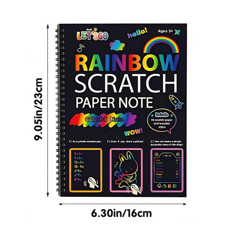 Carnet créatif d'art à gratter arc-en-ciel - Image 7