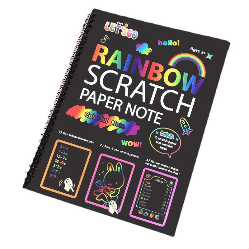 Carnet créatif d'art à gratter arc-en-ciel - Image 8