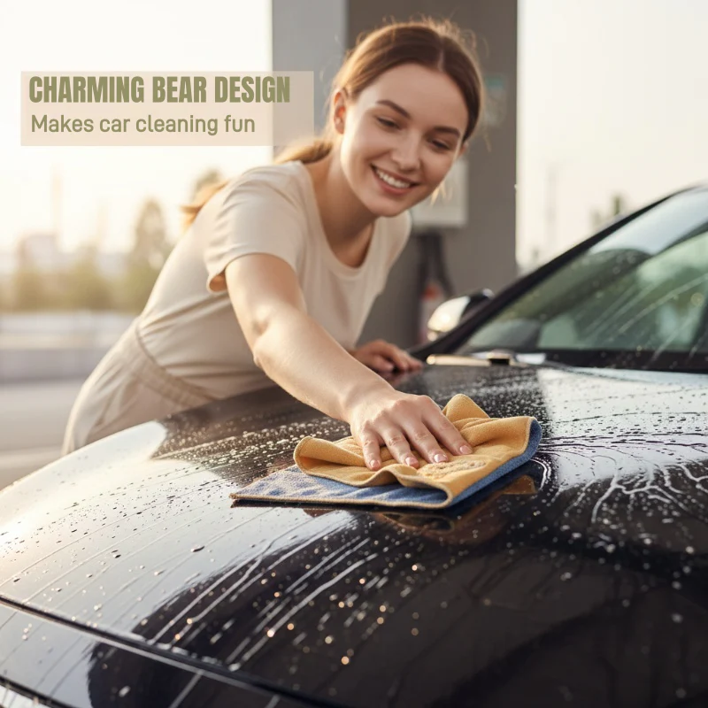 📢📢Achetez-en 1, obtenez-en 1 gratuit⏰Serviette double face pour voiture « Cute Bear » - Image 9