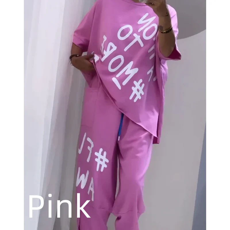 📢📢🌸Nouveautés du début de l'été🫧💞Costume deux pièces décontracté avec motif et encolure ronde(🔥60 % de réduction) - Image 10