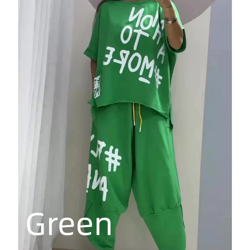 📢📢🌸Nouveautés du début de l'été🫧💞Costume deux pièces décontracté avec motif et encolure ronde(🔥60 % de réduction) - Image 11