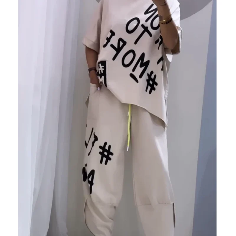 📢📢🌸Nouveautés du début de l'été🫧💞Costume deux pièces décontracté avec motif et encolure ronde(🔥60 % de réduction) - Image 2