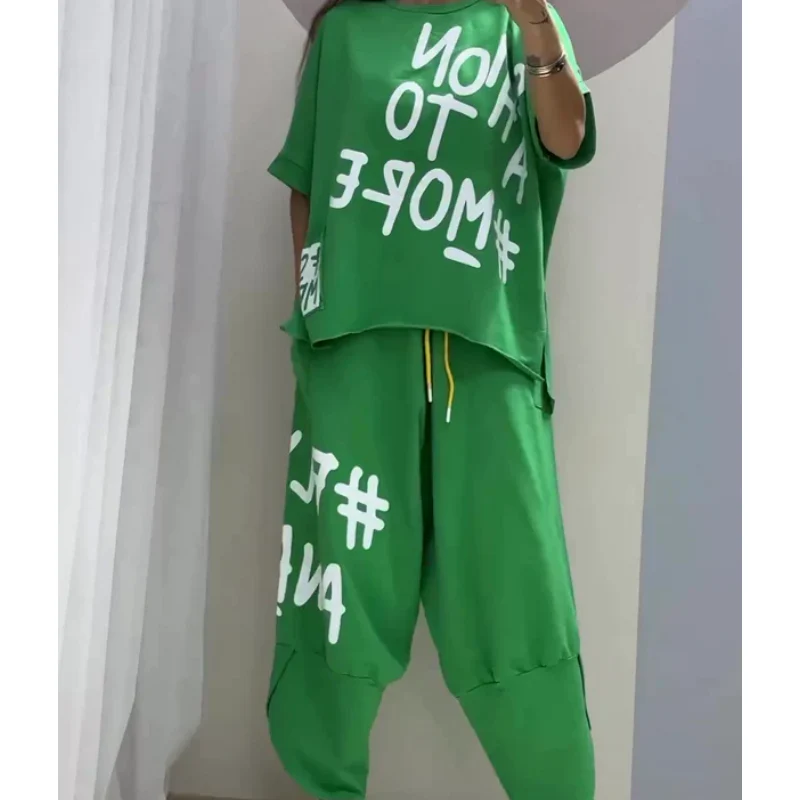 📢📢🌸Nouveautés du début de l'été🫧💞Costume deux pièces décontracté avec motif et encolure ronde(🔥60 % de réduction) - Image 6