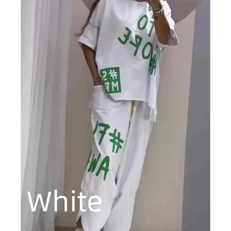 📢📢🌸Nouveautés du début de l'été🫧💞Costume deux pièces décontracté avec motif et encolure ronde(🔥60 % de réduction) - Image 7
