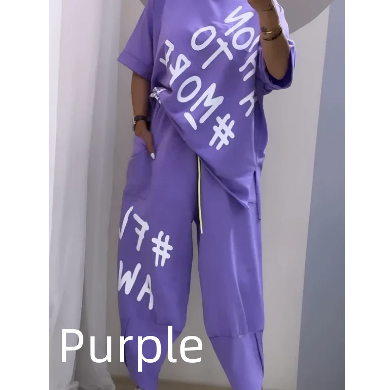 📢📢🌸Nouveautés du début de l'été🫧💞Costume deux pièces décontracté avec motif et encolure ronde(🔥60 % de réduction) - Image 8