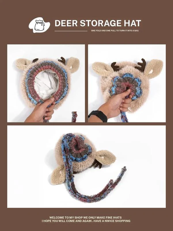 🎁🎄Soldes de Noël 54 % de réduction ! 🦌Bonnet de Noël festif à cornes, design original🧶 - Image 3