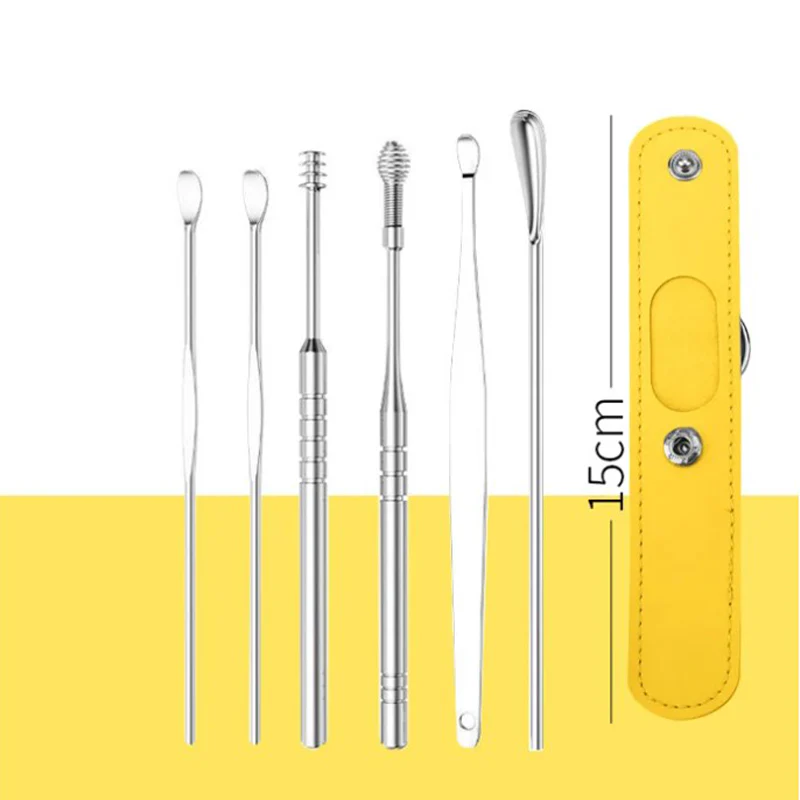 🎁 Remise limitée de 50% 🚀 Portable spirale en acier inoxydable earspoon Set de 6 pièces outil de prélèvement d'oreille - Image 12