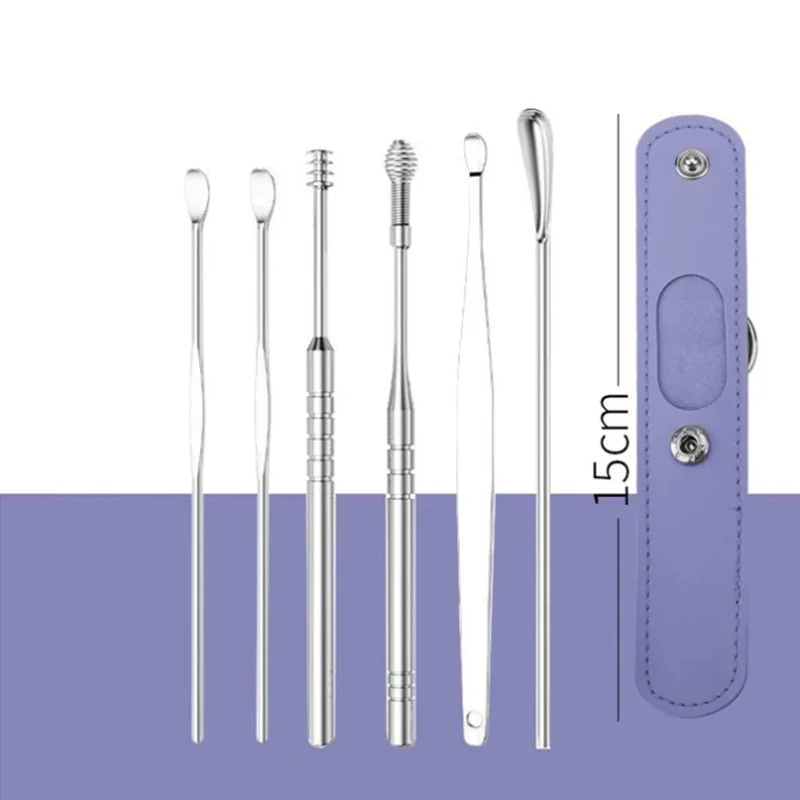 🎁 Remise limitée de 50% 🚀 Portable spirale en acier inoxydable earspoon Set de 6 pièces outil de prélèvement d'oreille - Image 15