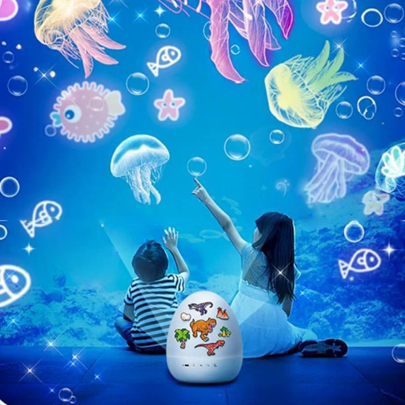 📢📢50 % de réduction !!!🎅Projecteur veilleuse œuf de dinosaure avec musique pour enfants - Image 4