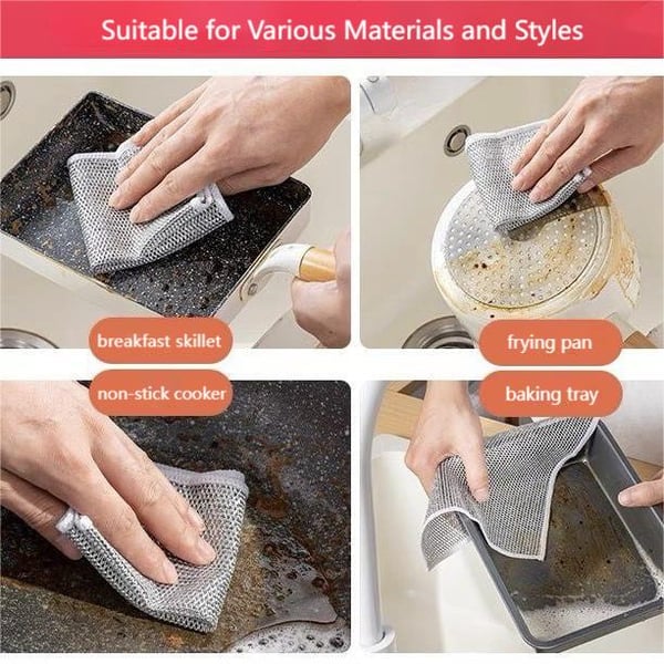 📢🎁Achetez 3 obtenez 5 gratuits (24pièces)✨ Chiffons Vaisselle Multi-Usages en Fil Métallique – Anti-Rayures & Ultra-Résistants 🧽💥 - Image 6