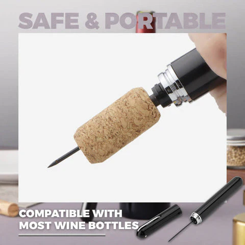 🍷 50% de réduction! ✨ Tire-bouchon à Pression d'Air – Ouvre en 3 Secondes, Design Stylo & Bouchon Inclus 🎁 - Image 4