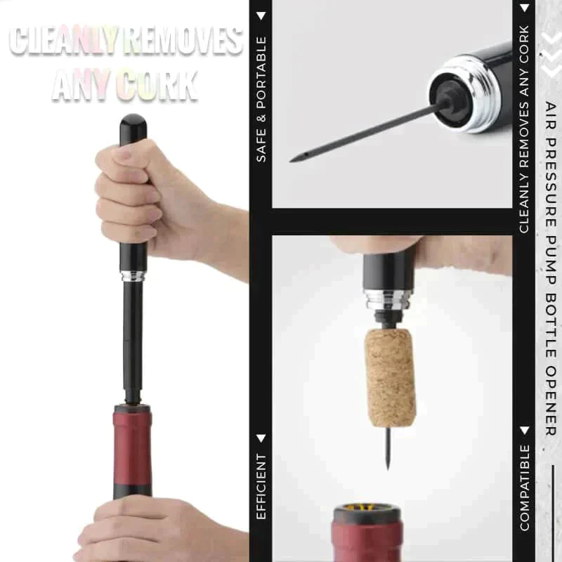 🍷 50% de réduction! ✨ Tire-bouchon à Pression d'Air – Ouvre en 3 Secondes, Design Stylo & Bouchon Inclus 🎁 - Image 5
