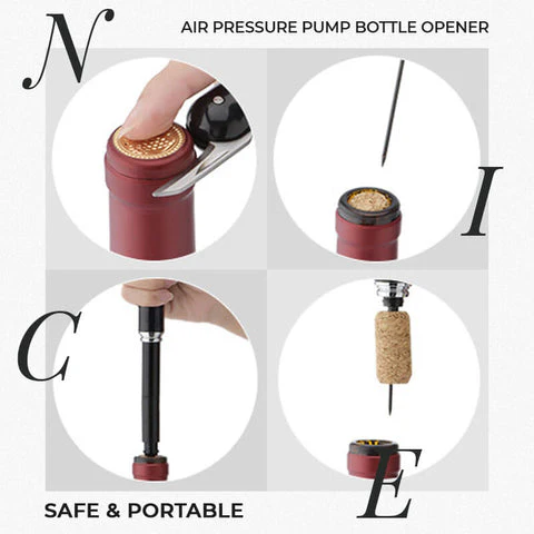 🍷 50% de réduction! ✨ Tire-bouchon à Pression d'Air – Ouvre en 3 Secondes, Design Stylo & Bouchon Inclus 🎁 - Image 6